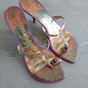 Giuseppe Zanotti Gold and Purple Heels